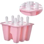 Jégkrémkészítő forma – 6 db-os, pálcikás (rózsaszín)