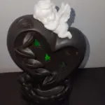 Angyalos szív füstölő – színváltós LED-del