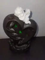 Angyalos szív füstölő – színváltós LED-del